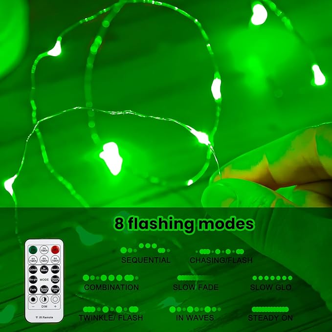 HXWEIYE 300LED Fairy Curtain Lights, 9.8x9.8Ft USB Plug-in 8 Modes Christmas String Hanging Lights with Remote for Bedroom Backdrop Wedding Party Indoor Wall Decor, Green