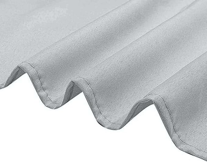 Efavormart Round Tablecloth, 120 Inch Stain & Wrinkle Resistant Washable Table Cloth, Decorative Polyester Fabric Table Cover for Banquet, Wedding, Dining - Silver