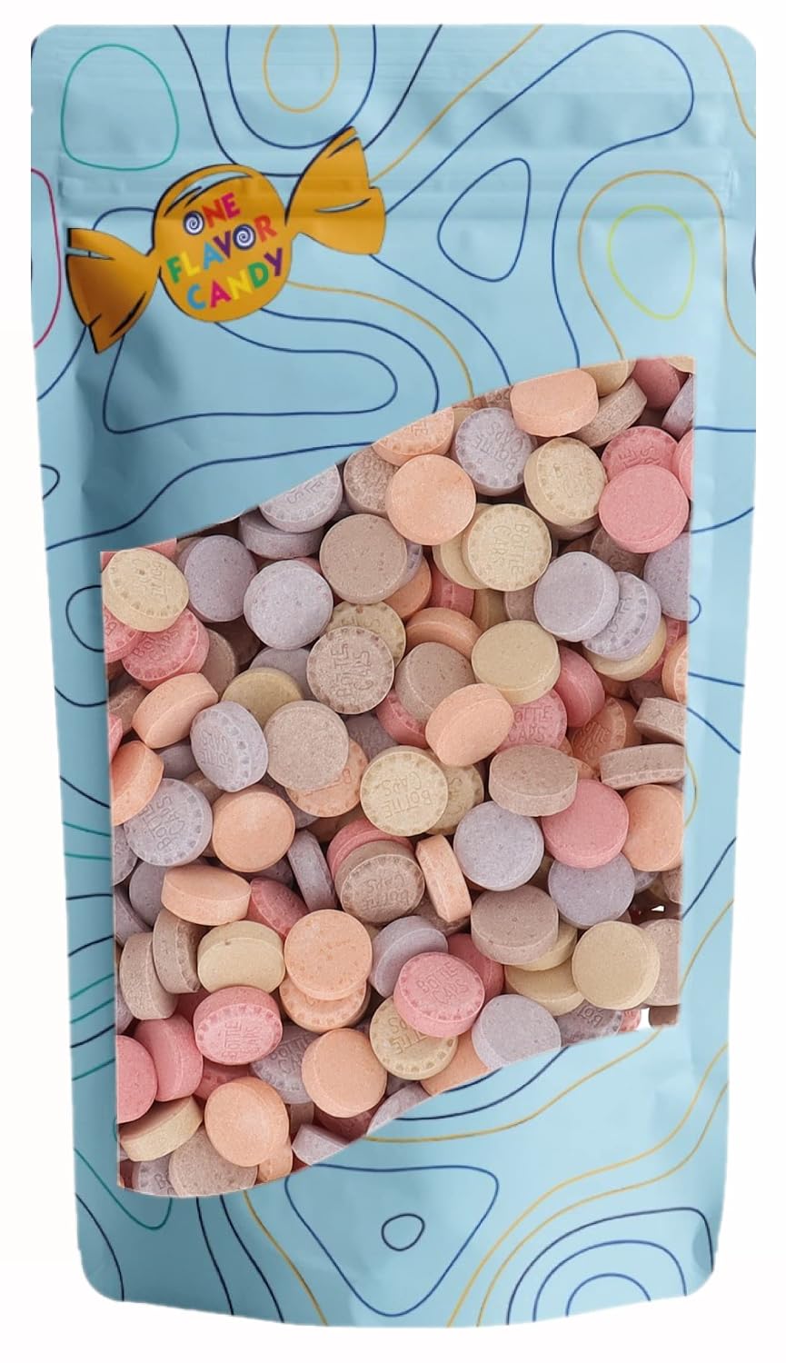 One Flavor Candy Bottle Caps Candy Candies Bulk in Resealable Bag (Assorted, ...