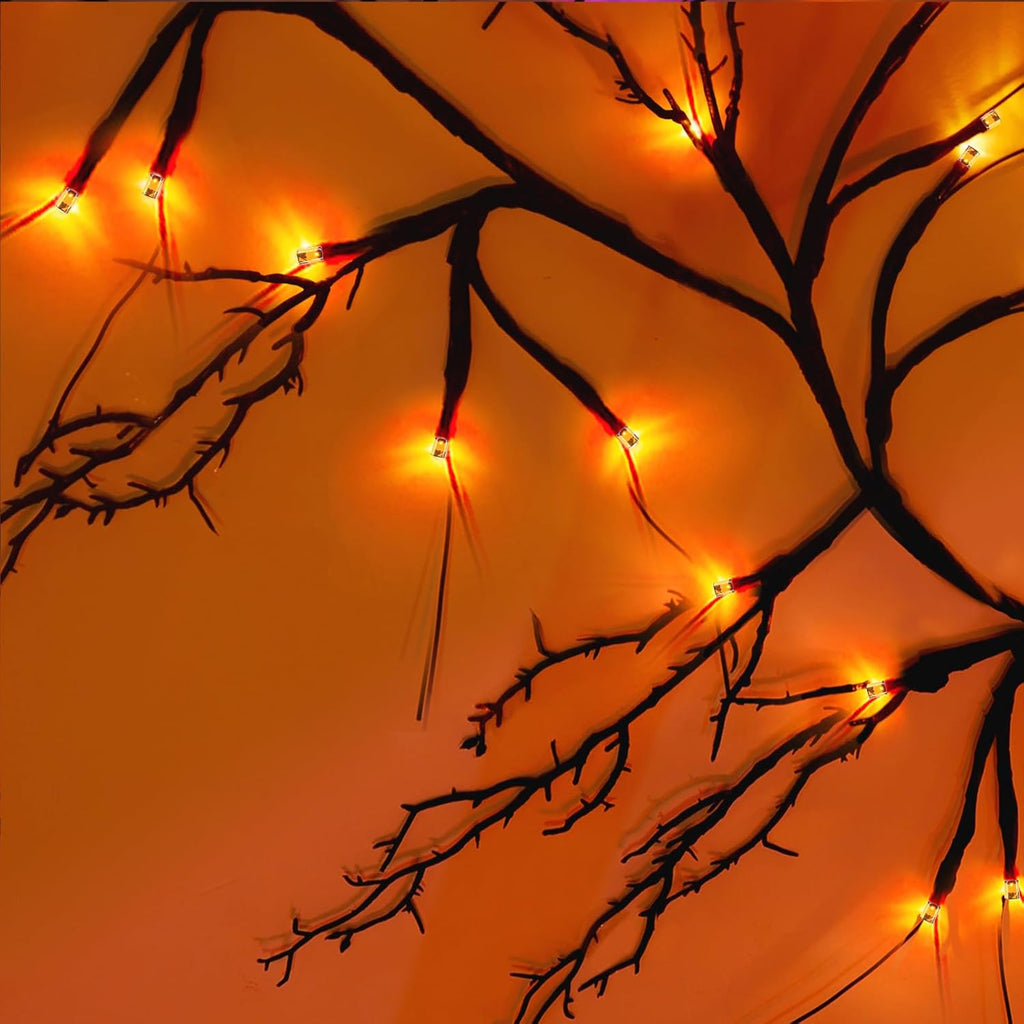 [8 modes & timer] 9 ft halloween garland, side view