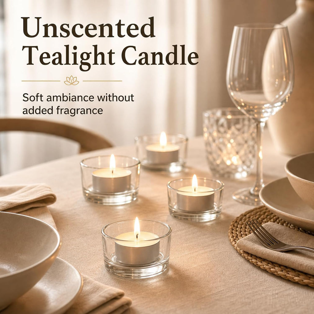 Tea Lights Candles 80 Pack, 4 Hour Palm Wax White Tealight Candle Bulk for Home, Natural Unscented Small Votive for Wax warmer, Smokeless and Dripless Tea Light for Wedding, Shabbat, Emergency