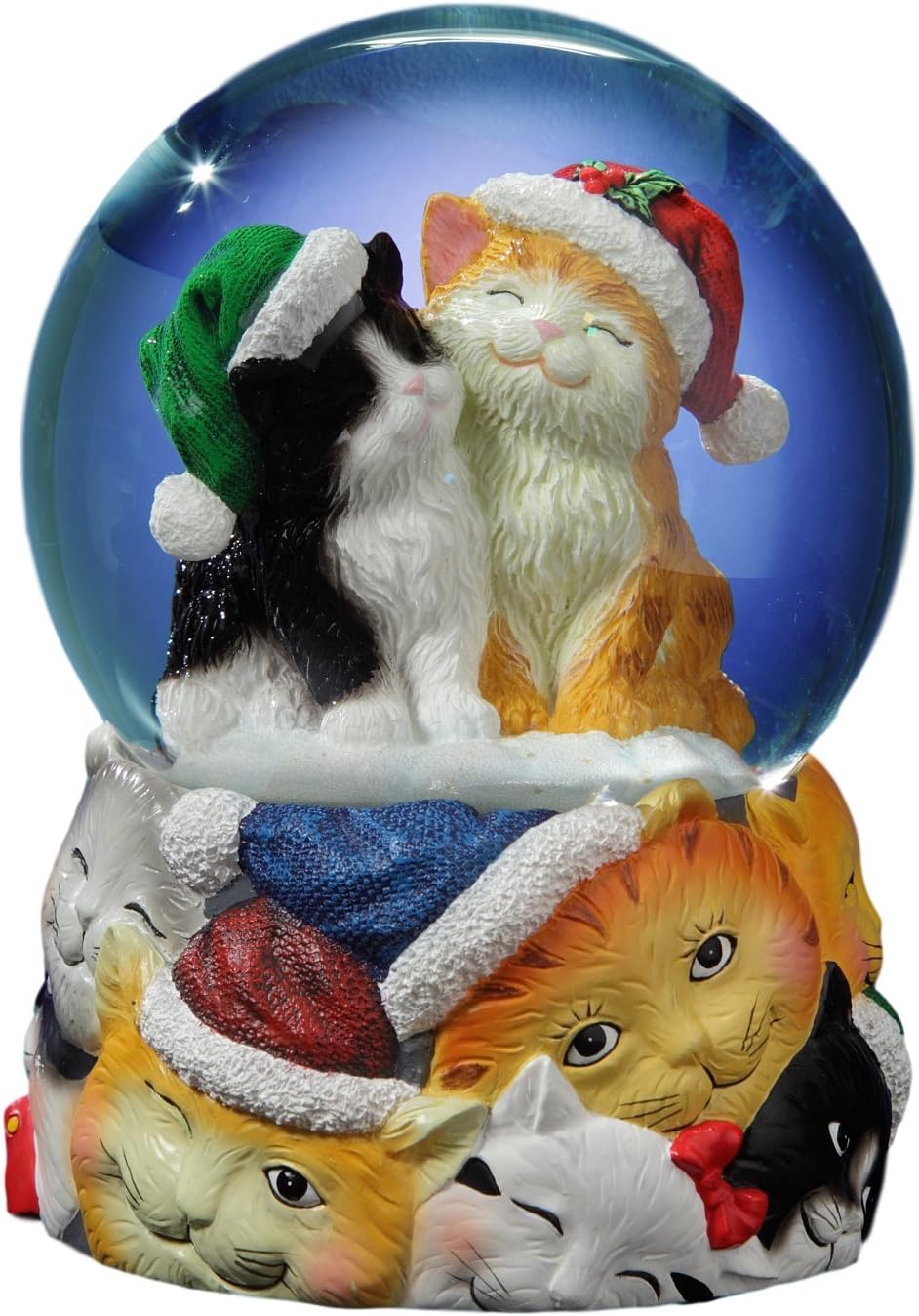 San Francisco Music Box Christmas Cats Musical Snow Globe