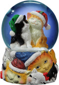 San Francisco Music Box Christmas Cats Musical Snow Globe