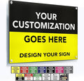 Custom Metal Signs, Personalized Aluminum, Waterproof Business Signs, White Aluminum (Black & Yellow, 30x24 In)