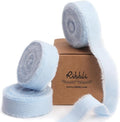 Ribbli 3 Rolls Light Blue Ribbon 5/8 Inch x 18Yards Handmade Cotton Frayed Fringe Ribbons for Gift Wrapping Wedding Invites Bridal Bouquets Baby Shower DIY Crafts Home Decor