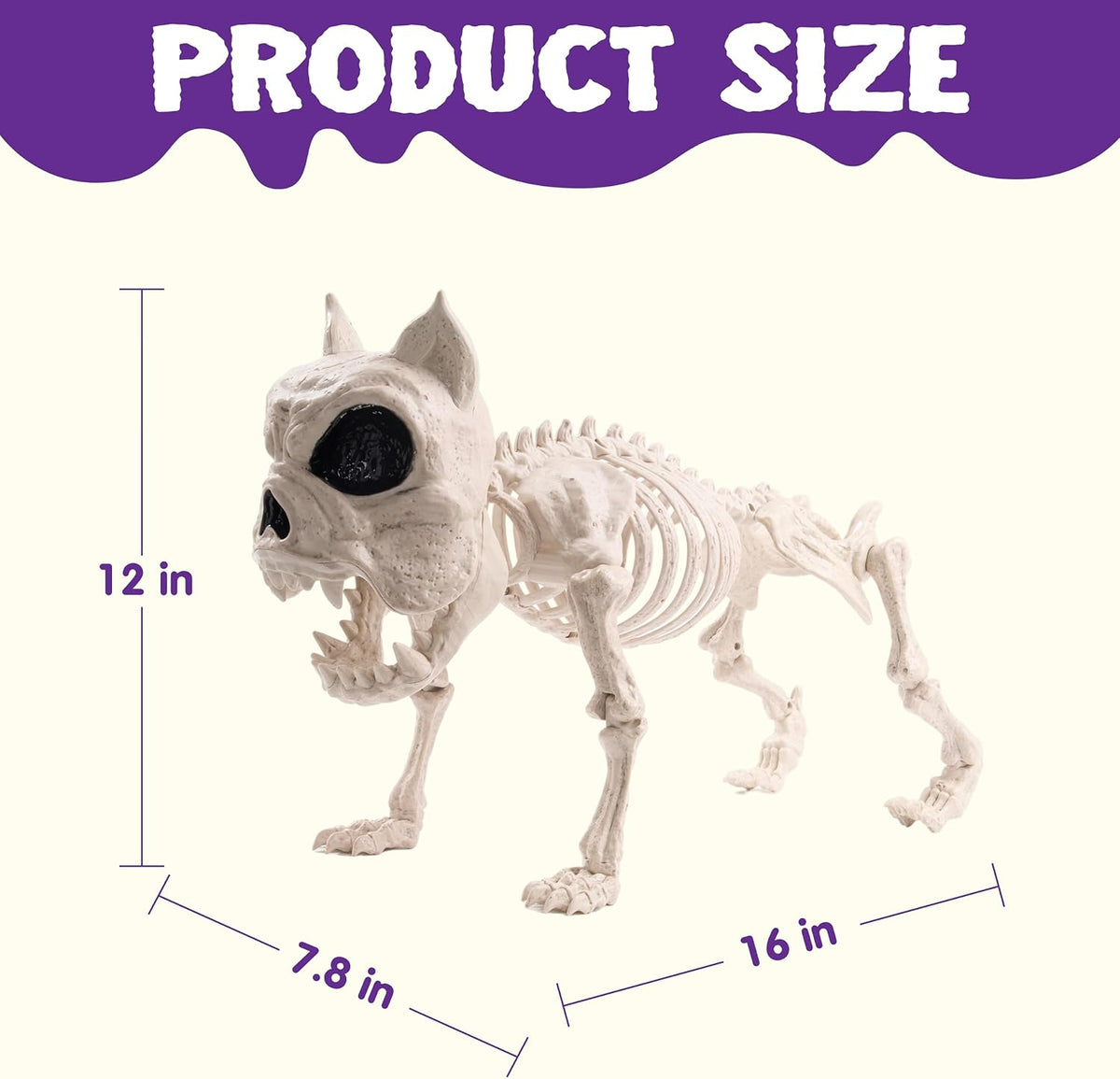 JOYIN 2 PCS 16" Poseable Dog Skeleton Halloween Decoration Animal Puppy ...