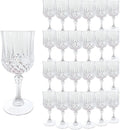 Plastic Wine Glasses，Plastic Goblets Vintage Style Cordial Drinking Glasses for Wedding Reception, Grand Event Party Supplies (24, transparent)