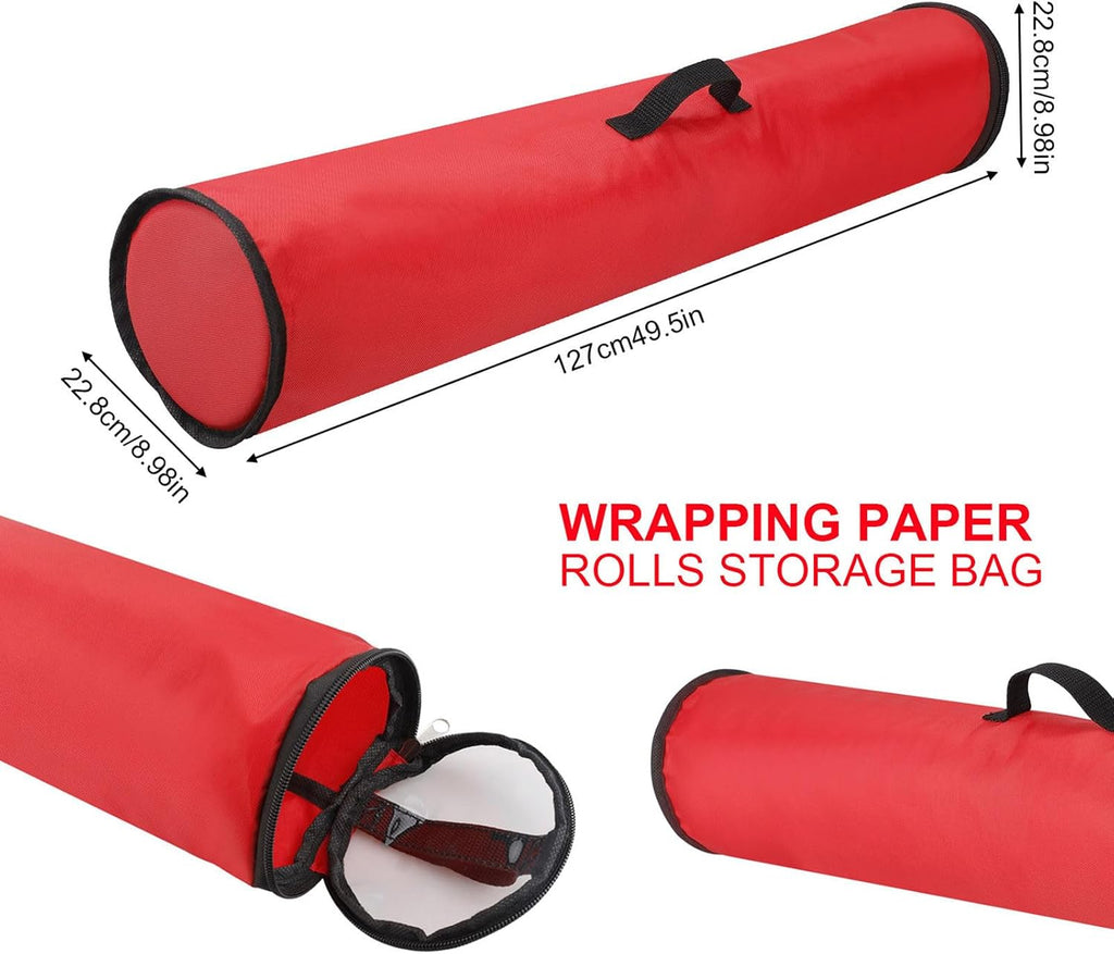 Gift Wrapping Storage - Wrapping Paper Organizer Storage, Cylindrical Gift Wrap Rolls, Organize with Clear Window | Craft Organizer for 48 Inch Standard Rolls Paper, Bows, and Ribbons
