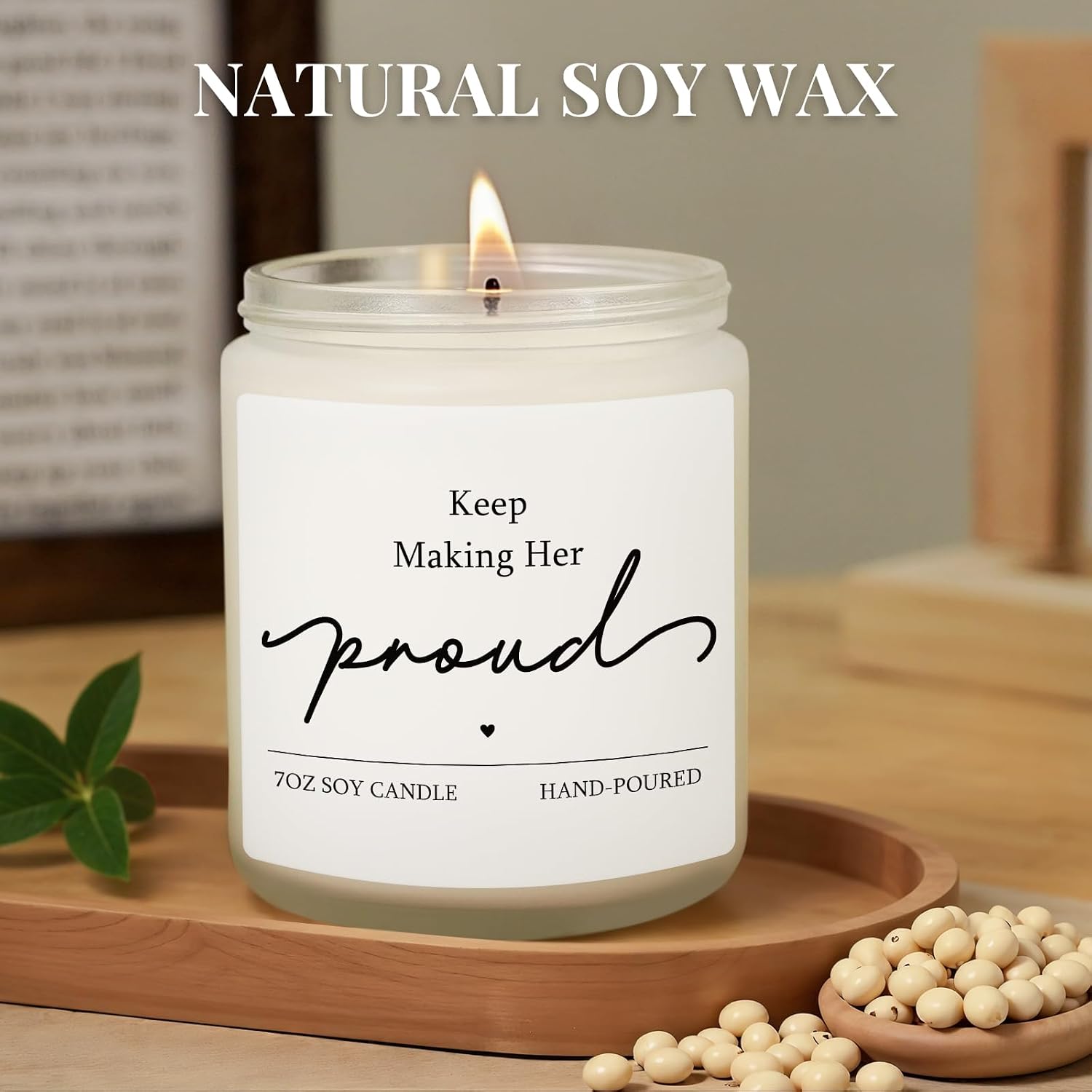Sympathy Gifts for Loss of Loved One, 7OZ Lavender Scent Soy Wax Candle | Keep Making Her Proud Memorial Bereavement Candle Gifts, Remembrance Gift for Loss of Mom, Grandma, Sister, Wife