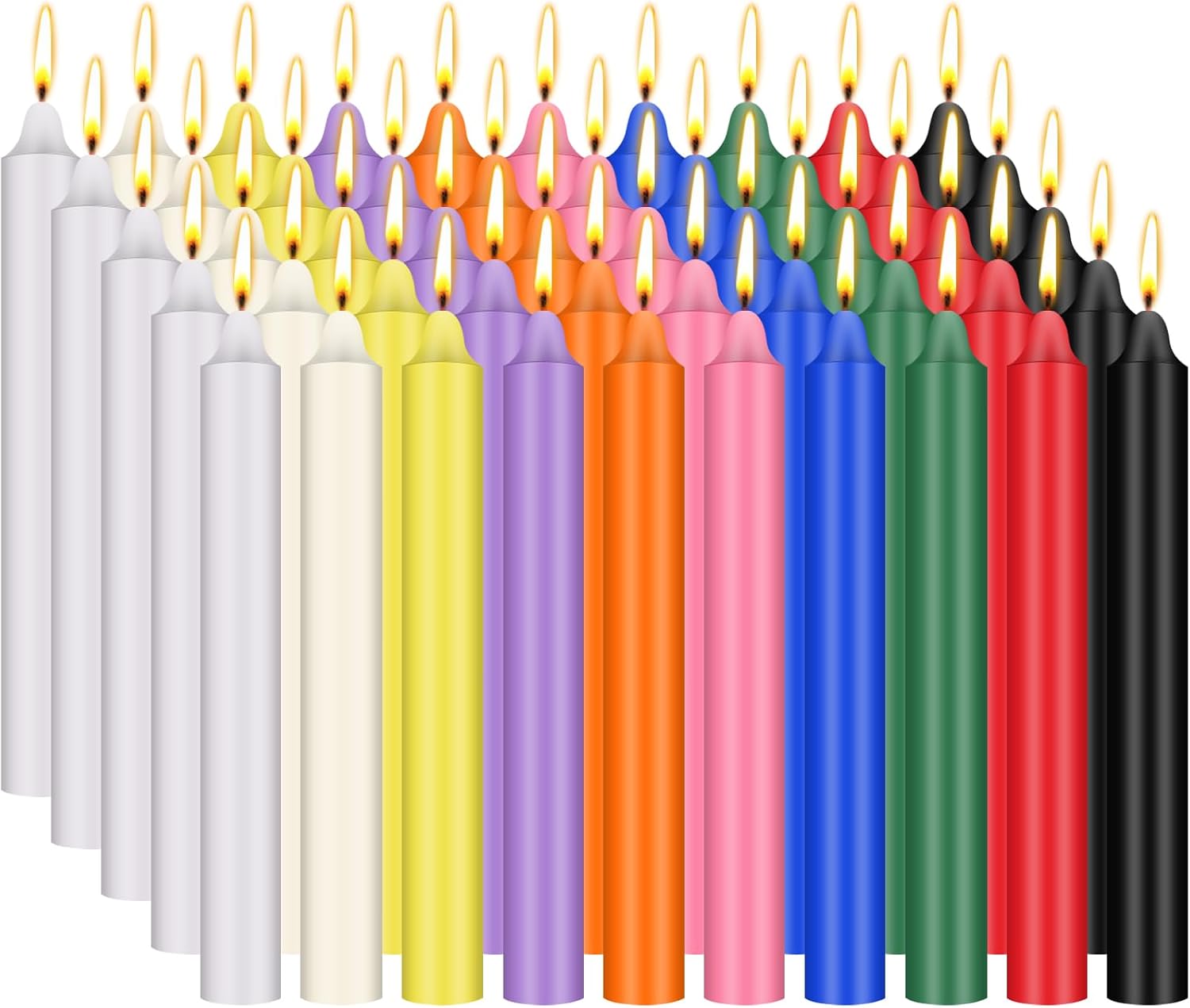 100 Pack 4 Inch Spell Candles, Colored Taper Candles for Rituals, Birthday, Decoration, 10 Vibrant Colors, Unscented Mini Bulk Candles for Chime, Wicca, Altar, Magic, Witchcraft Supplies