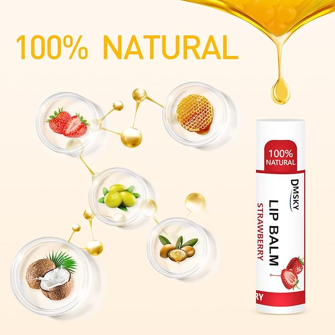 DMSKY 120 Pack Lip Balm, Natural Lip Balm Bulk with Vitamin E and Coconut Oil, Moisturizing Lip Balms for Chapped Lips-12 Flavors