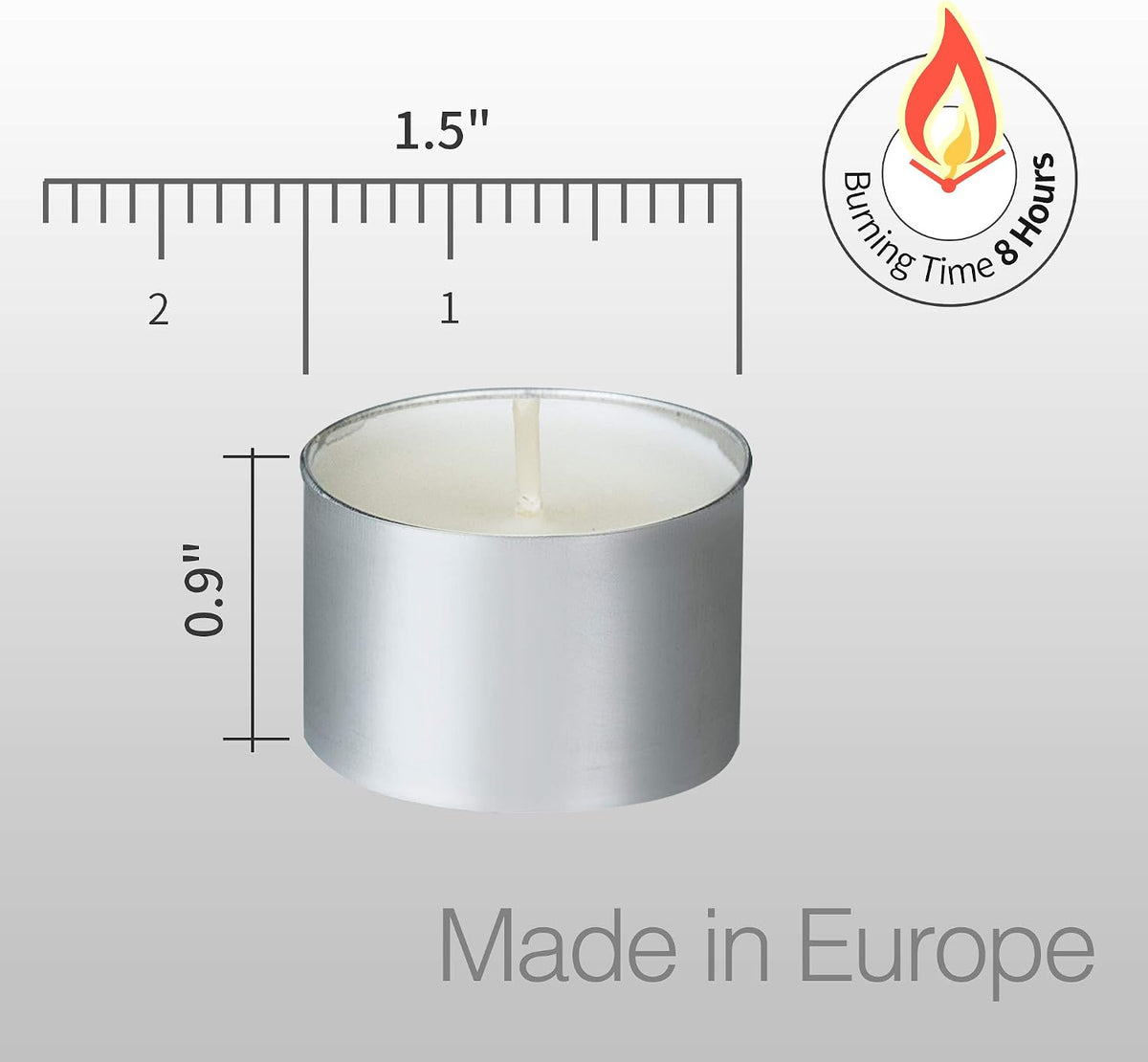 HomeLights Tealight Candles - 8 Hour Long time Burning, Giant 100,200,300 Pac...
