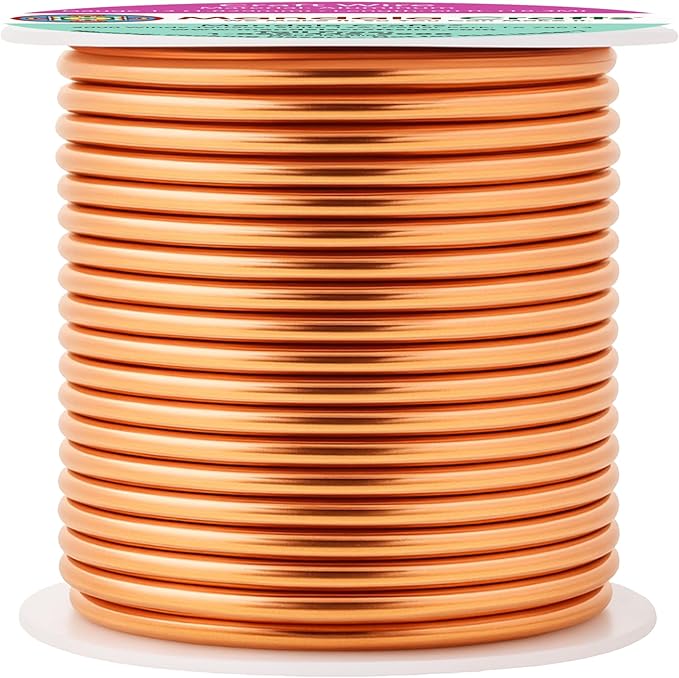 Mandala Crafts 13 Gauge Anodized Aluminum Craft Wire for Jewelry Making - 240 FT Colored Flexible Neutral Wire - Bendable for Bonsai Armature Crafting Sculpting