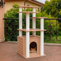46" indoor&outdoor cat tower,weatherproof cat condo with scratching, main product view