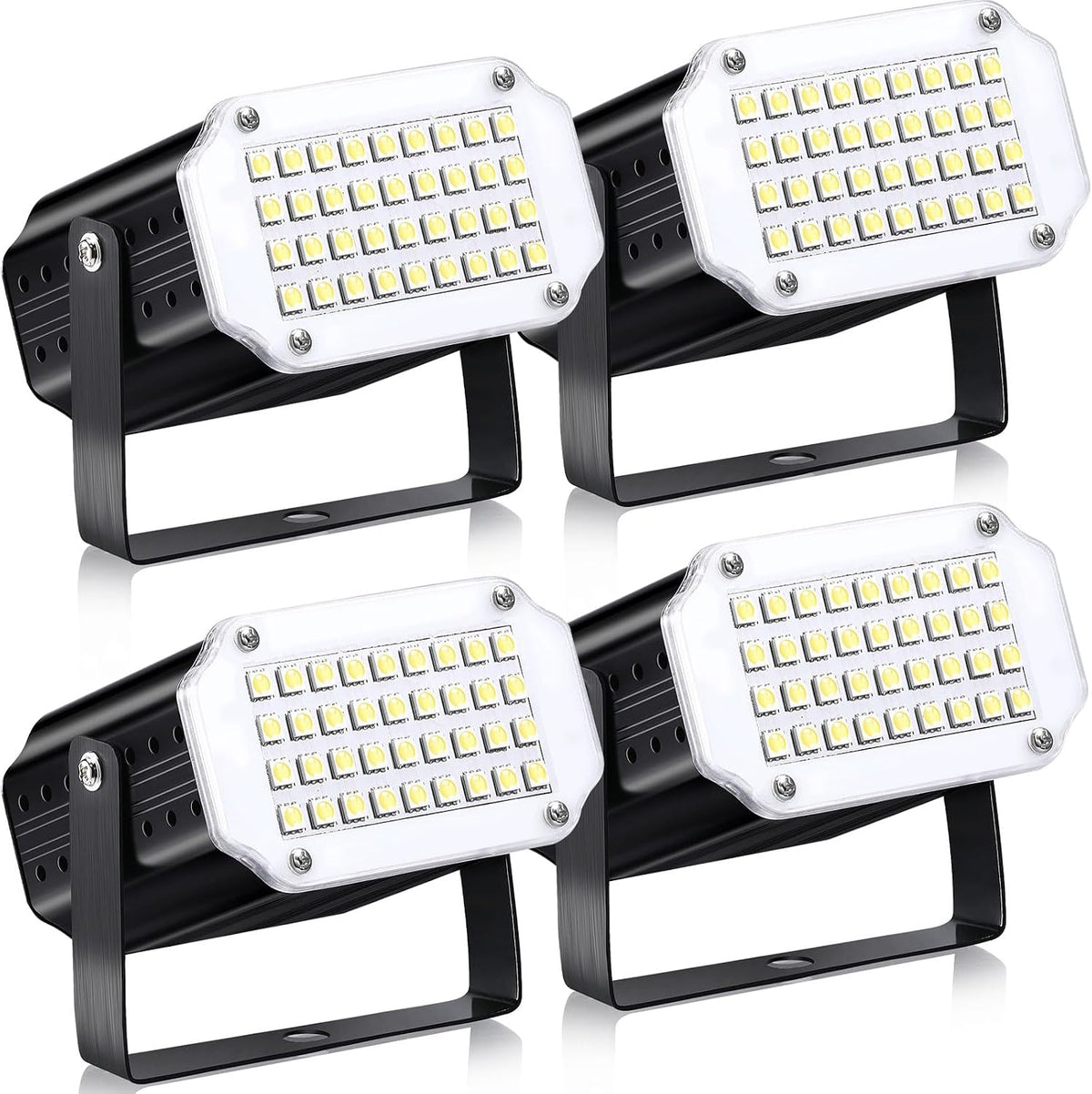 4 Pcs Halloween Strobe Light for Parties LED Strobe Light Sound Activated and...