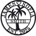 Personalized Metal Palm Tree Sign, Custom Signs Outdoor Palm Tree, Personalized Palm Tree Sign, Metal Palm Anniversary Gift, Palm Tree Metal Wall Art, Custom Metal Sign with Palm Tree