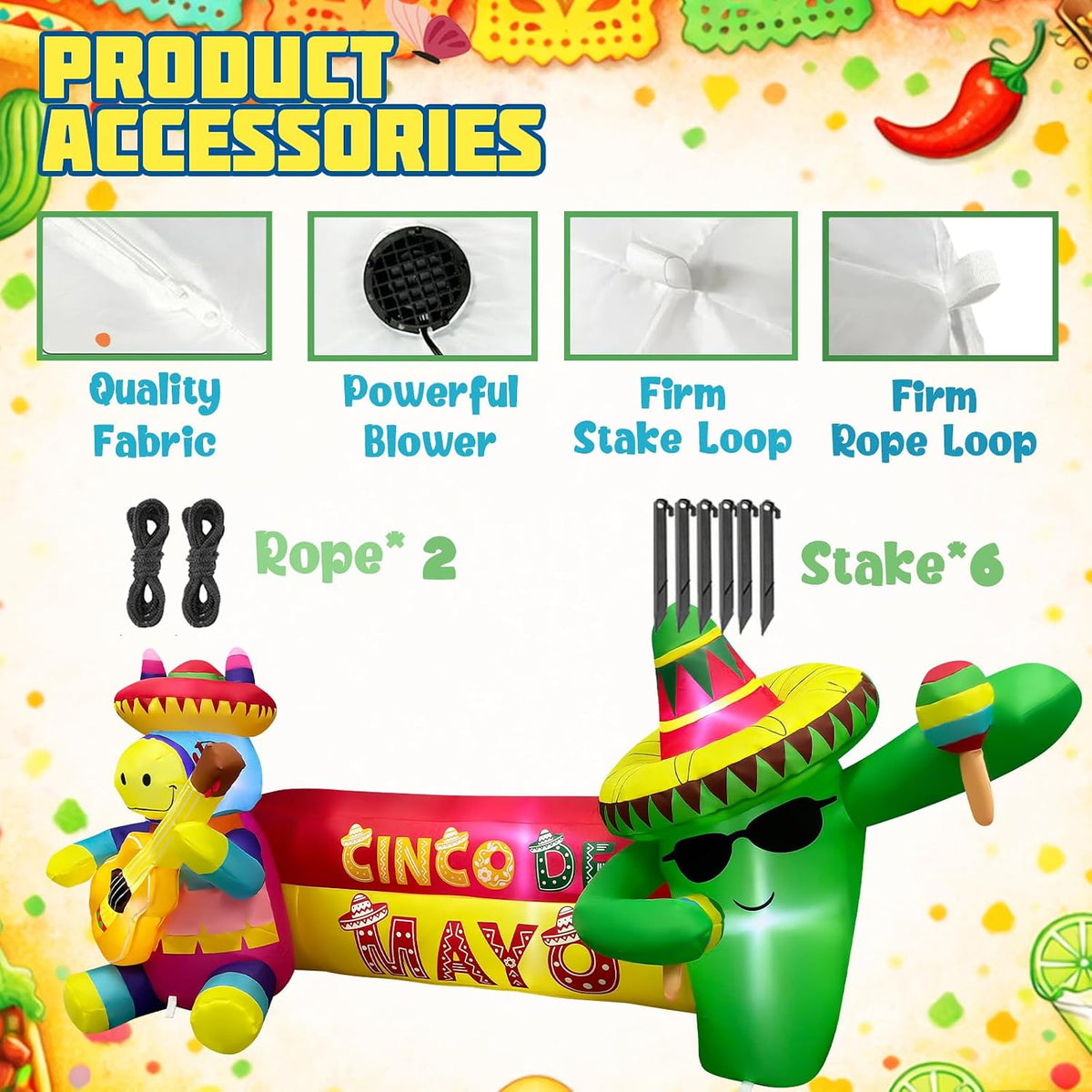 6.5ft long cinco de mayo inflatables outdoor decorations, package contents