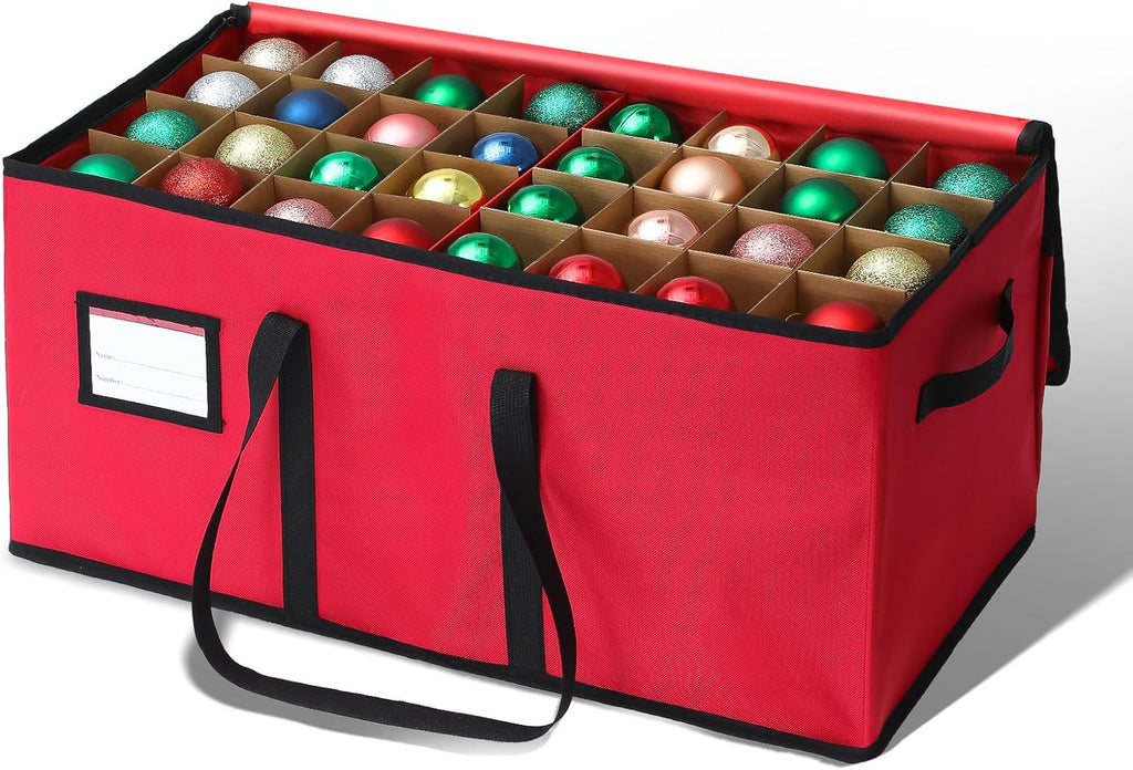 Christmas Decoration Organizer Ornament Holder Village Storage Chest Box，Tree Keepers Ornament Ball Storage，Santas Bags Storage