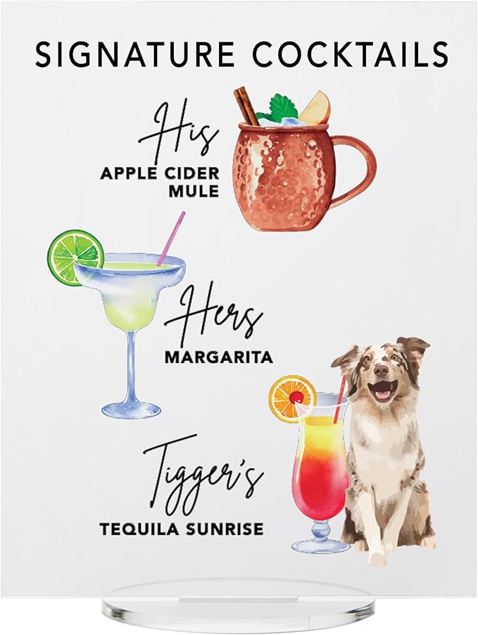 Pet Signature Drink Wedding Signs