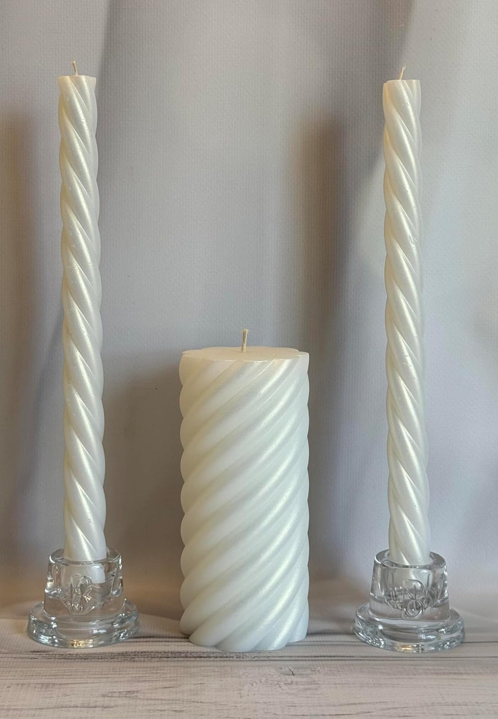 Unity Candle Set for Wedding - Wedding Unity Set for Reception and Ceremony - 6” Pillar Candle & Two 10” Taper Candles -Unity Candles- Marriage Unity Ritual-White