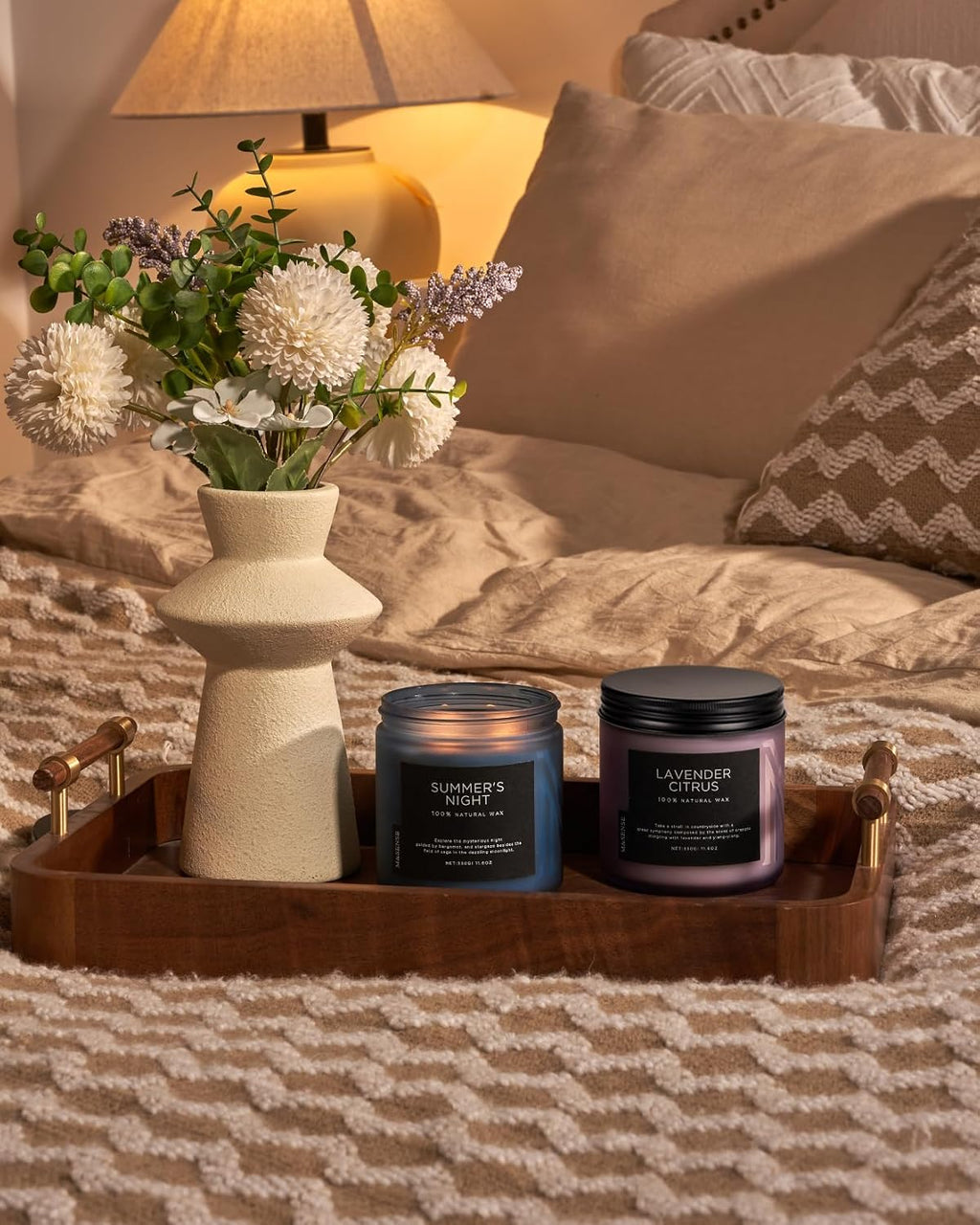 M&SENSE Summer's Night Home Scented Candles, 11.6oz Natural Organic Soy Wax, 70 Hours Long Burning, Non Toxic Aromatherapy Candle, Highly Men Scented for Bathroom Bedroom, Romantic Smelling for Men