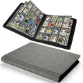 Premium Ringless Trading Card Binder - 1024 Capacity, 16 Side-Loading Pockets per Page, Archival Quality Protection & Anti-Slip Spine for TCG, MTG, Sports Cards (Gray)