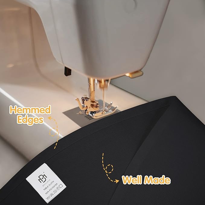 BRILLMAX 4 Pack Black Round Tablecloths 132 Inch - Circle Bulk Linen Polyester Fabric Washable Table Cloth Cover for Wedding Reception Banquet Birthday Party Buffet Restaurant