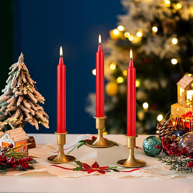 20PCS 4-inch Red Taper Candles for Decorative Use - Perfect for Christmas Events and Celebrations
