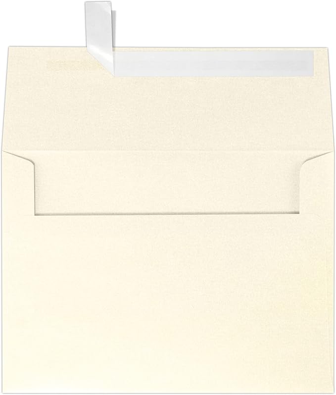 LUXPaper A7 Invitation Envelopes | Peel & Press | 5 1/4" x 7 1/4" | Champagne Metallic | 80lb. Text | 500 Qty