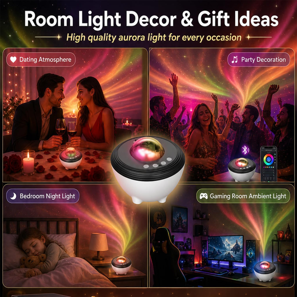 star projector galaxy light aurora projector with smart, package contents
