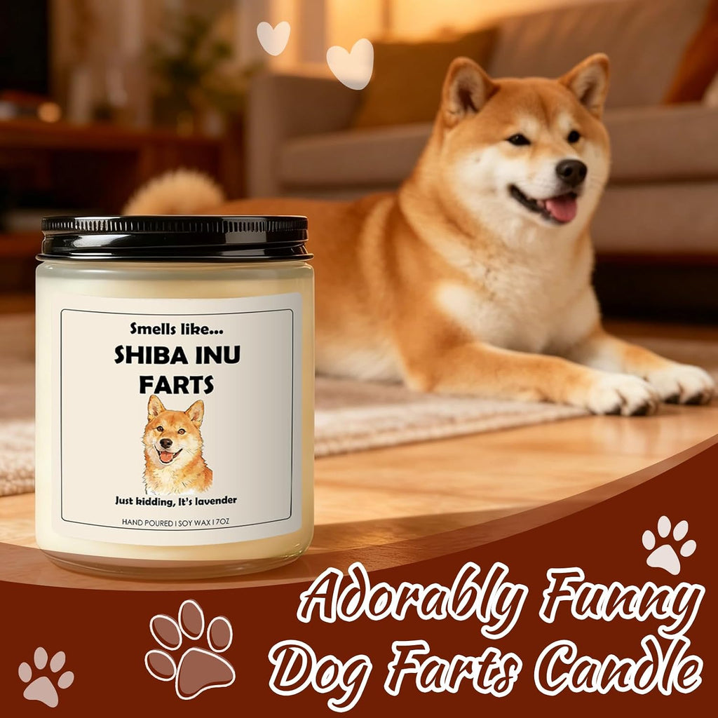 Shiba Inu Gifts & Decor, Shiba Inu Gifts for Women, Dog Farts Candle | Lavender Scent, Handcrafted with Natural Soy Wax