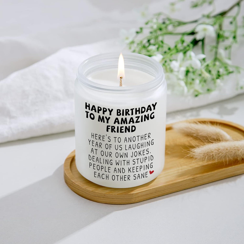 Jonico Happy Birthday Gifts for Women - Funny Best friend Friendship Birthday Gifts for Women Bestie BFF Coworker Classmate, Lavender Candle