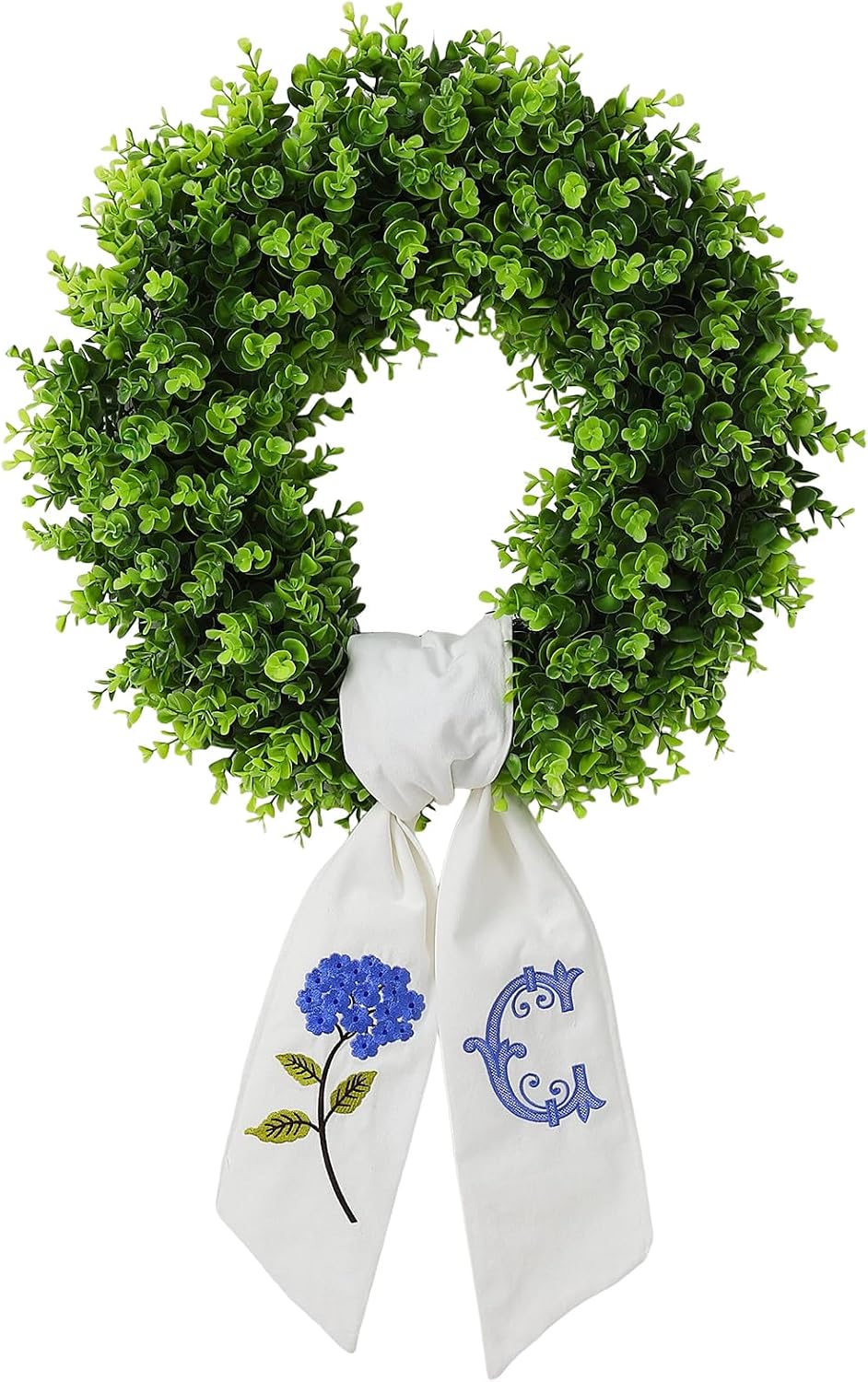 boxwood wreath for front door spring summer wreaths, main product view
