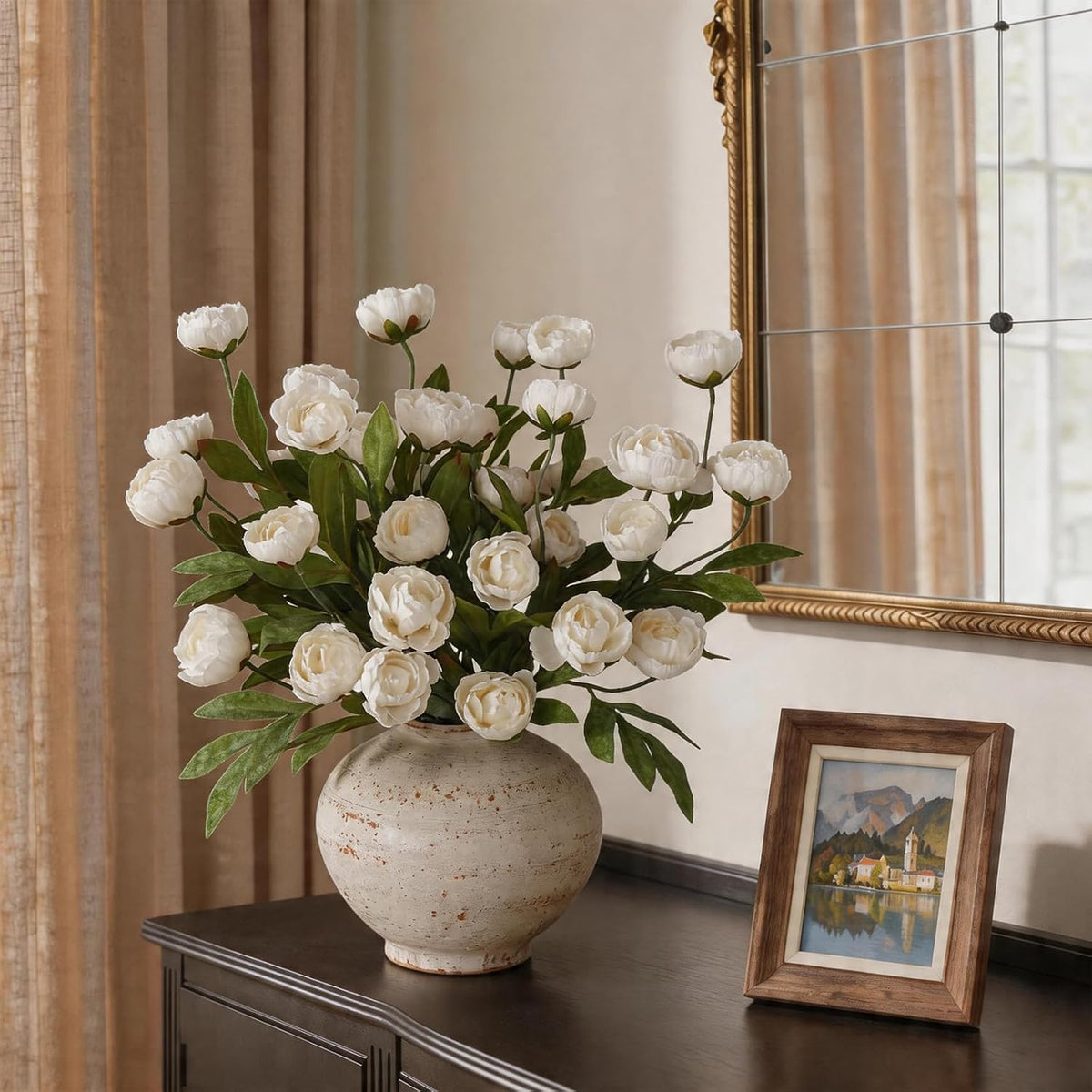 juxdp 6 pcs 27" artificial peony silk flower, view 9