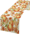Spring Summer Orange Citrus Table Runner Sweet Fruit Botanical Print Little Cutie Dinner Runner for Farmhouse Baby Shower Party Holiday Home Kitchen Dining Table Decor 13x90