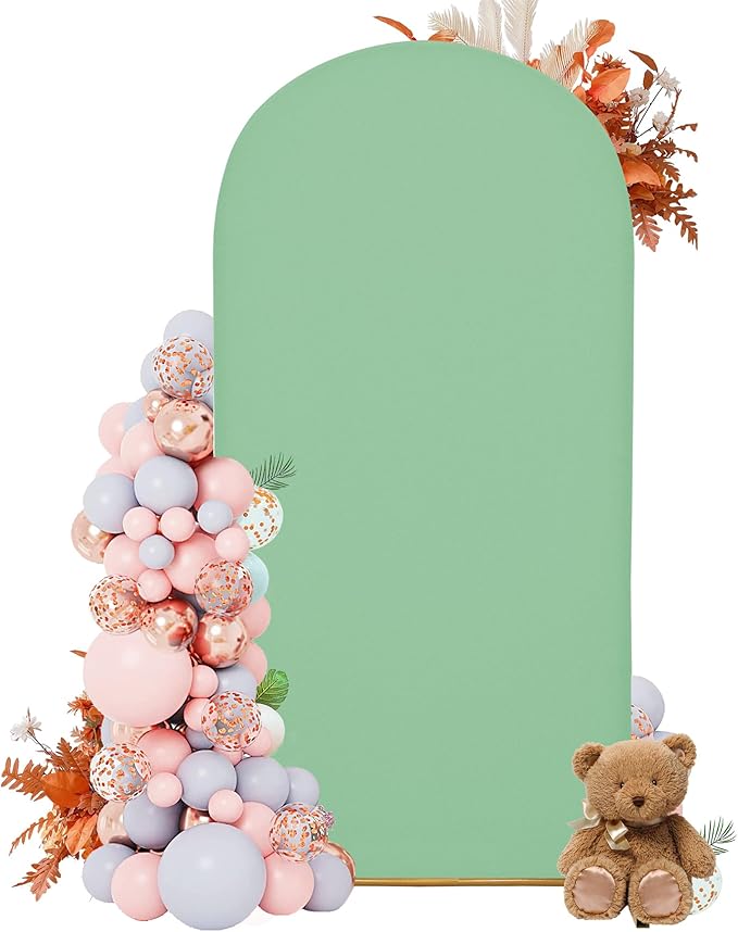 7.2FT Wedding Arch Covers Arch Backdrop Cover Arch Stand Covers Set Arch Cover Spandex Fabric Stretchy Backdrop for Wedding Birthday Party Decoration Baby Shower (Mint Green)