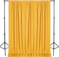 DWCN 10x7 FT Backdrop Curtains for Parties, Photography Backdrop Drapes with Rod Pockets for Wedding Decorations Stage Birthday Family Gatherings, 2 Panels 5ft x 7ft, Orange Yellow