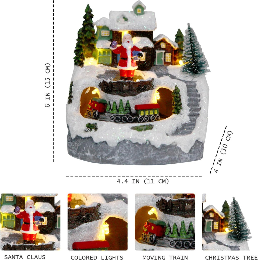 christmas collectibles building village house musical snow globe shown in use