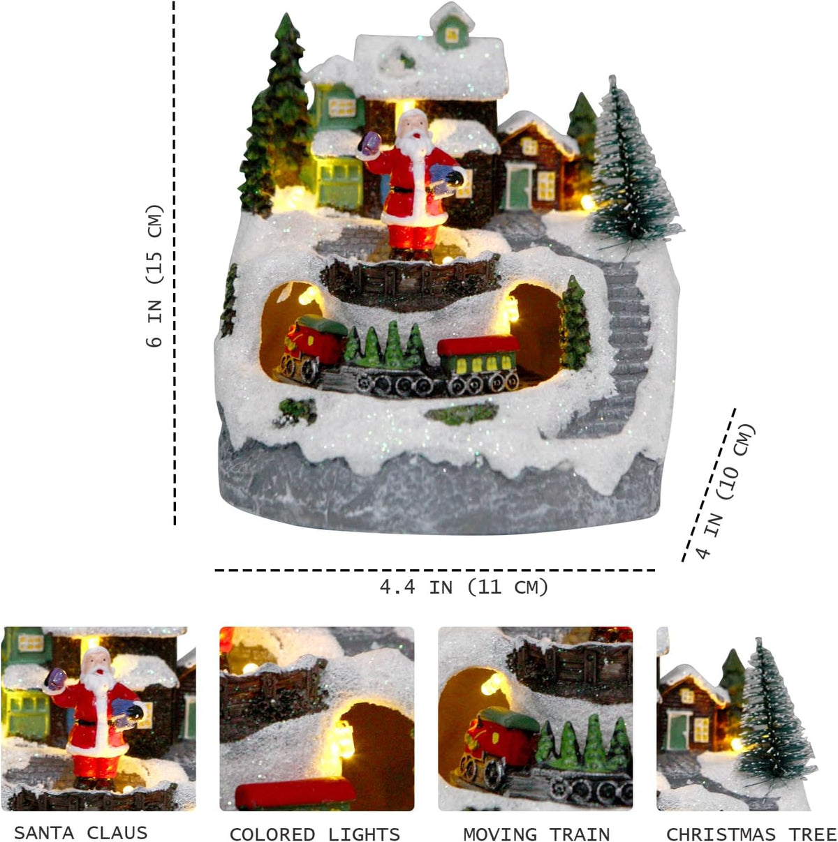 christmas collectibles building village house musical snow globe shown in use
