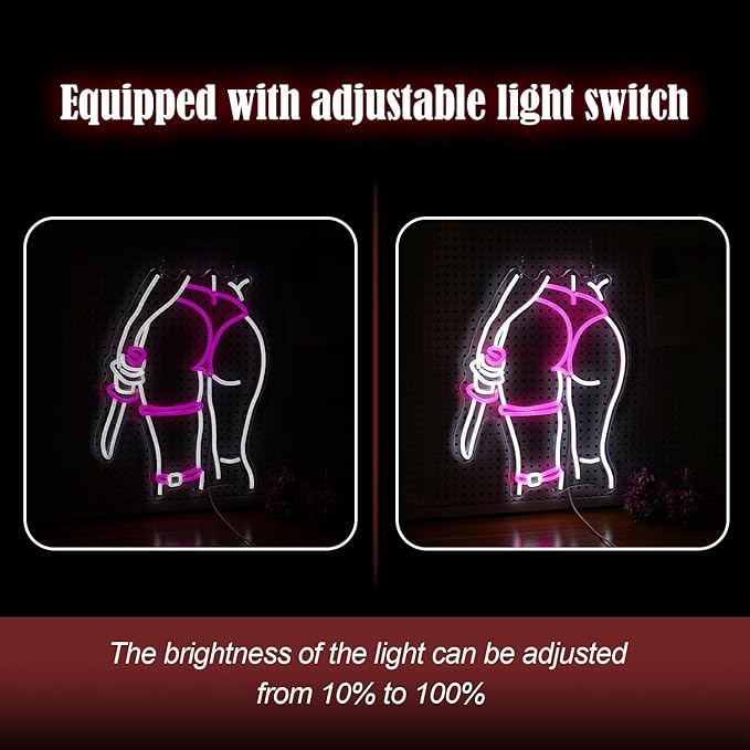Lady Neon Sign Dimmable USB Powered Girl Back Neon Light for Wall Decor LED Woman Knife Light Up Sign for Girls Room Bedroom Party Man Cave(16.7 * 12.8 in)