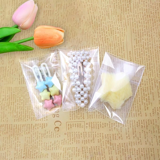PigPotParty 2"x3" Cellophane Cookie Bags Self Sealing, 100 Pcs Clear Plastic Treat Individual Cookie Bags with seal, Perfect for Goodies, Party Favors, Snacks, Gift Wrapping