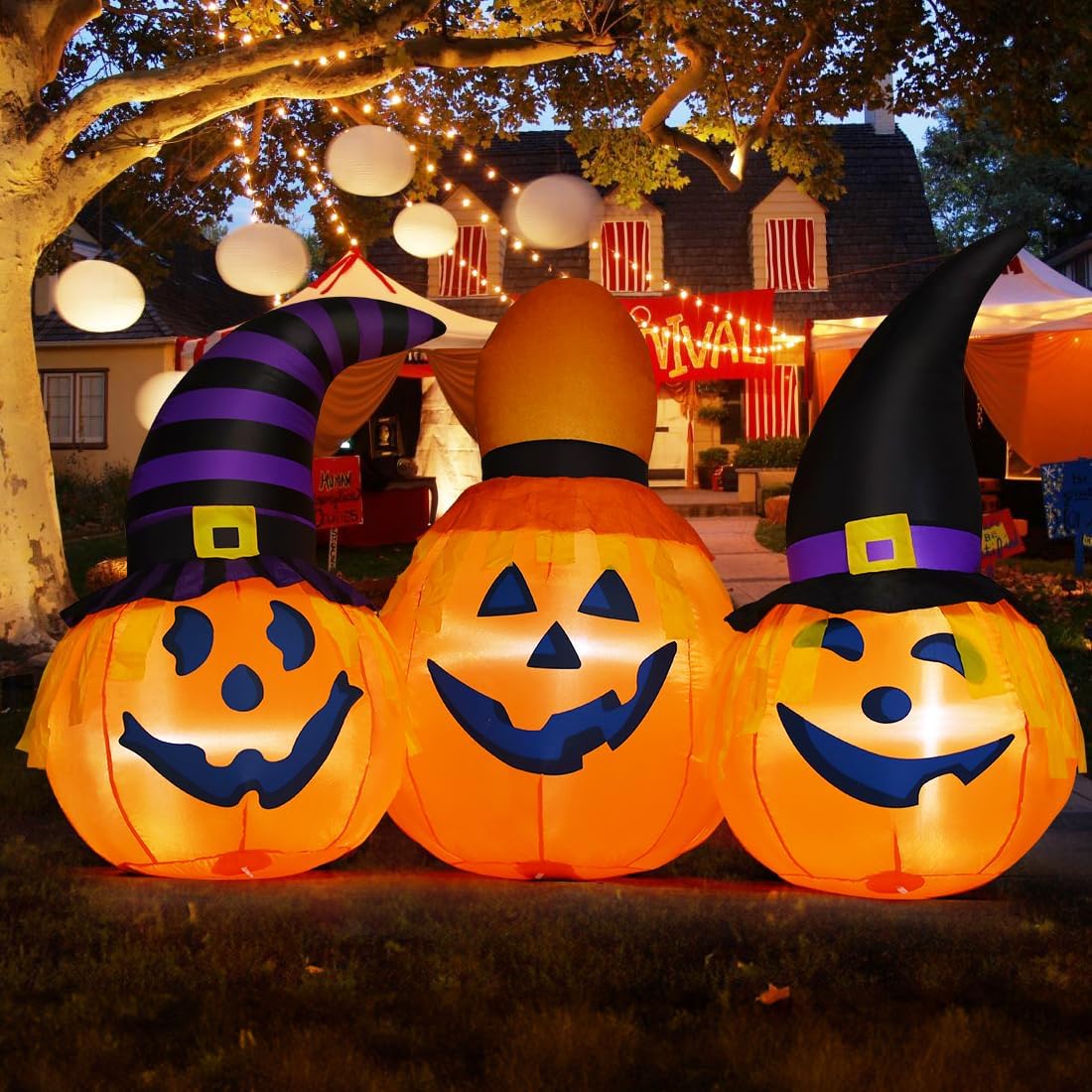 goosh 6 ft halloween inflatables outdoor pumpkin combo, main product view