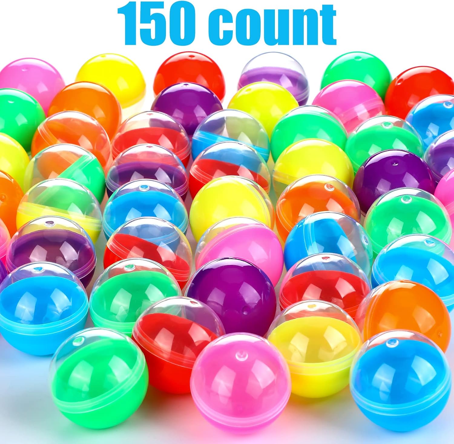 Sosation 150 Pcs 1.77 Inch Gumball Vending Machine Capsules Empty Round Plastic Containers for Prizes Party Favors (Stylish Color)