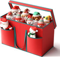 Christmas Figurine Storage Box & Nutcracker Storage Containers with Visible Lid and Cardboard Dividers, Keeps 8 Holiday 15"-Figurine Collectibles, Xmas Decoration Storage Bag, 600D Oxford / Tear-Proof