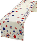 4th of July Table Runner, American Stars Patriotic Independence Day Table Runner for Indoor Outdoor Party Home Kitchen Dining Table Decor, Blue Red, 13x70inch
