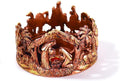 Dicksons Nativity Scene Antique Gold Tone 11 x 11 Resin Stone Christmas Advent Candle Holder