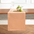 Solino Home Cotton Linen Table Runner 90 Inches Long - Hemstitch Peach Bloom Dining Table Runner 14 x 90 Inch