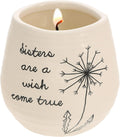 Pavilion Gift Company 77113 Plain Dandelion Wishes - Sisters are A Wish Come True Yellow Ceramic Soy Serenity Scented Candle,