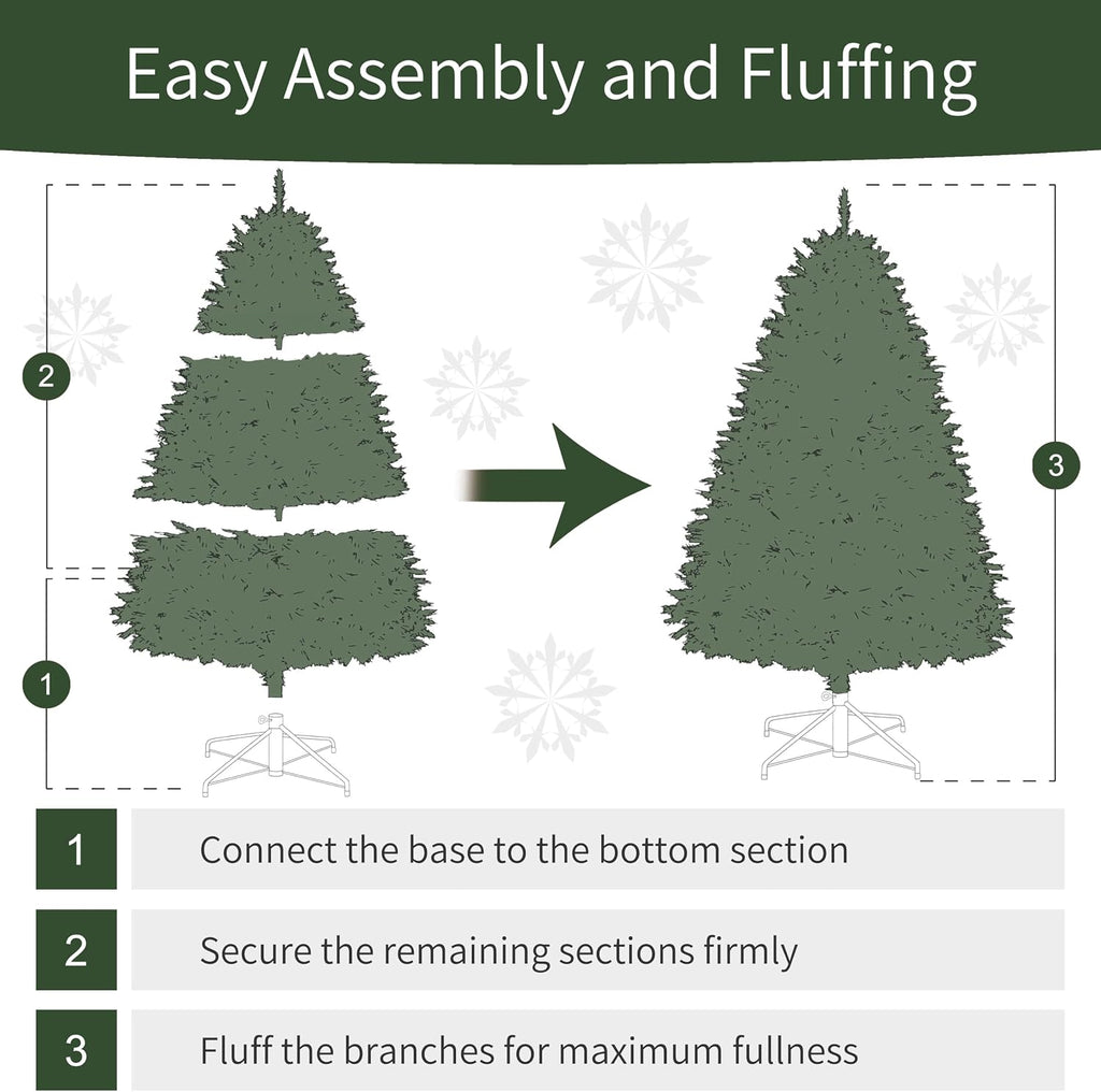 puleo international 6.5ft pre-lit aspen fir artificial christmas, front angle view