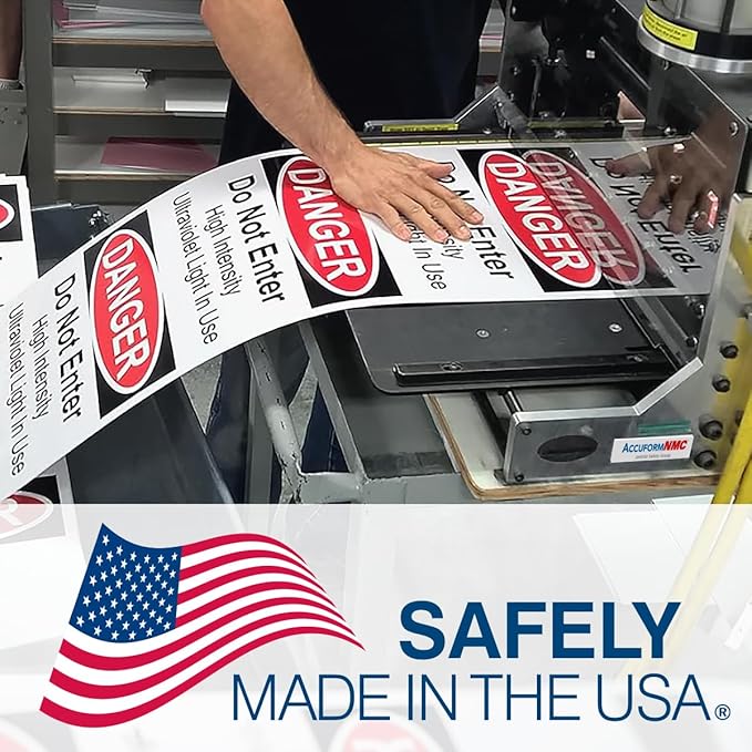 Custom OSHA Style Caution Sign 12" x 18" Adhesive Vinyl Sign, Customizable "Your Text Here", by AccuformNMC Made in USA